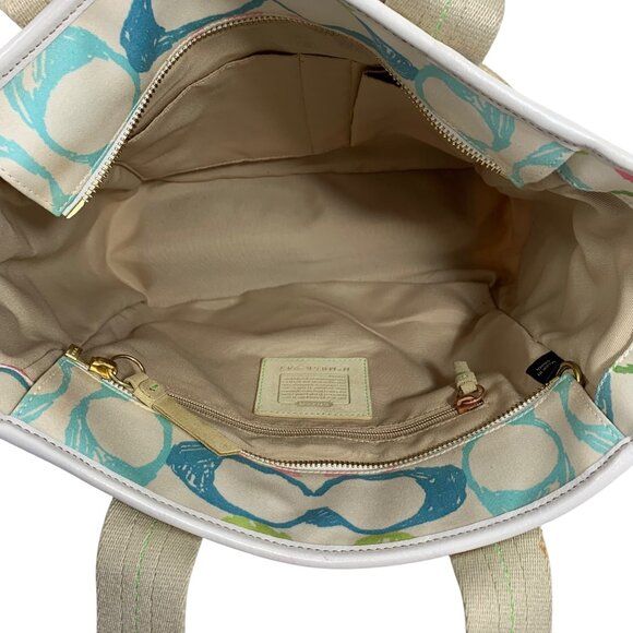 COACH Hampton Pastel Signature Scribble Shoulder Bag Tote 247 w/ 2 Hang Tags - Picture 13 of 16